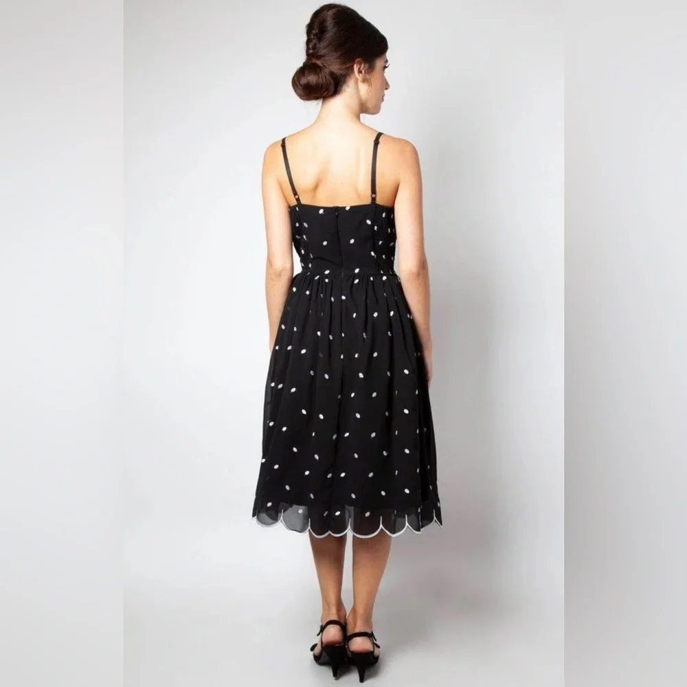 New Voodoo Vixen 50s Retro Black Polka Dot Fit & Flare Size Small 4 - Picture 3 of 11